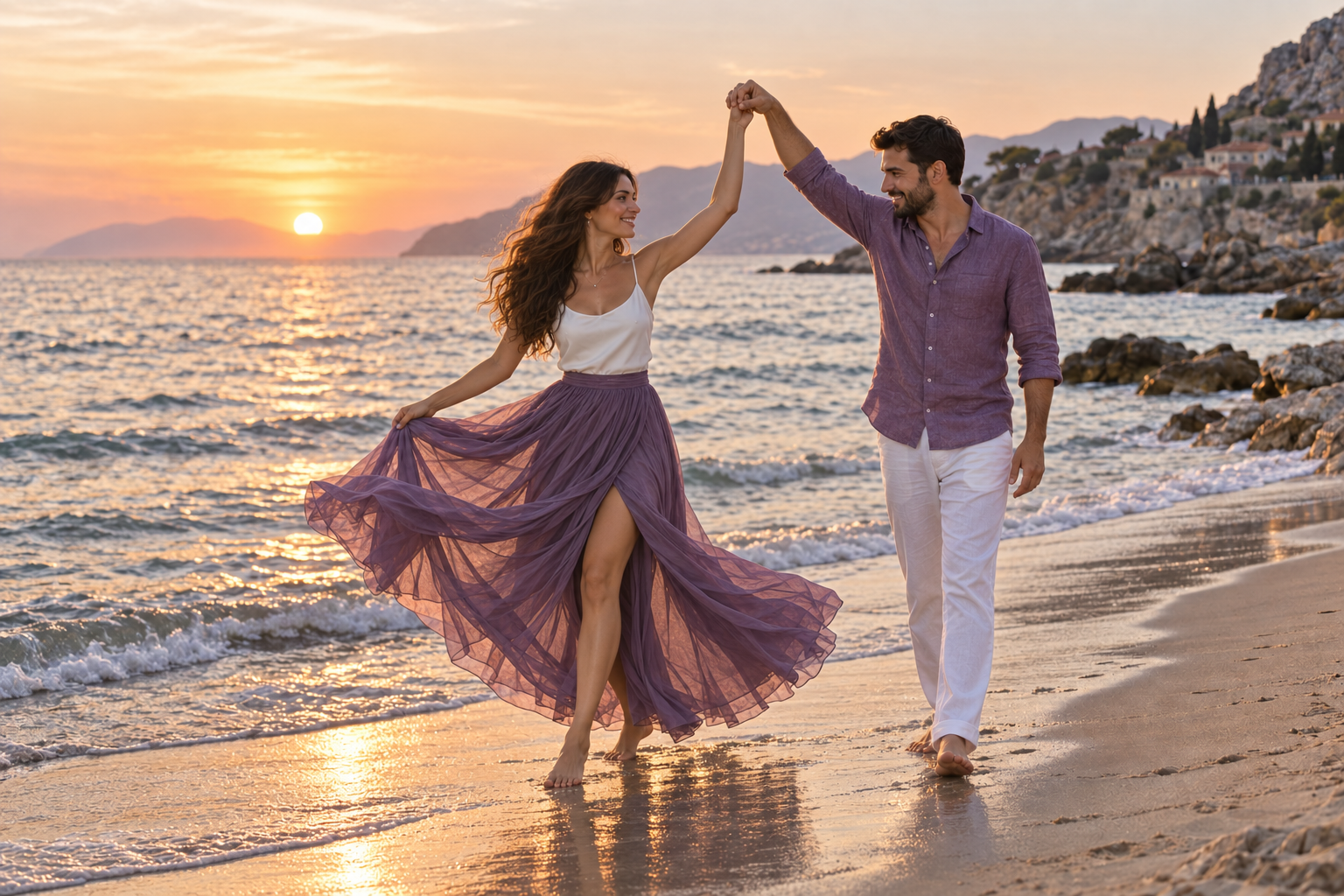 Samir and Sara by the sea