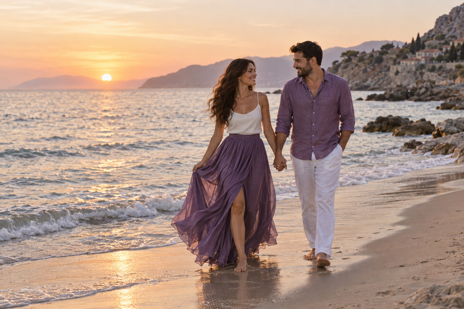 Samir and Sara by the sea